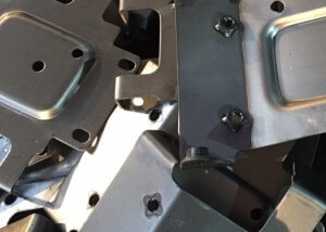 Automobile chassis stamping part with the welded nut