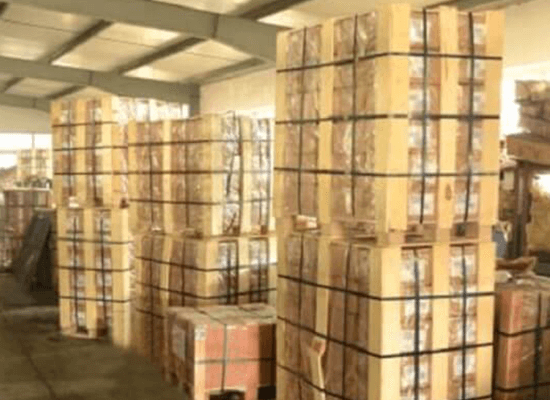 Stamped parts stocked in our warehouse and waiting for sea-shipment